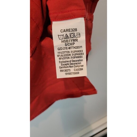 WRANGLER MEN’S SHORT SLEEVE BUTTON DOWN SHIRT Solid RED MENS SMALL - Picture 4 of 4